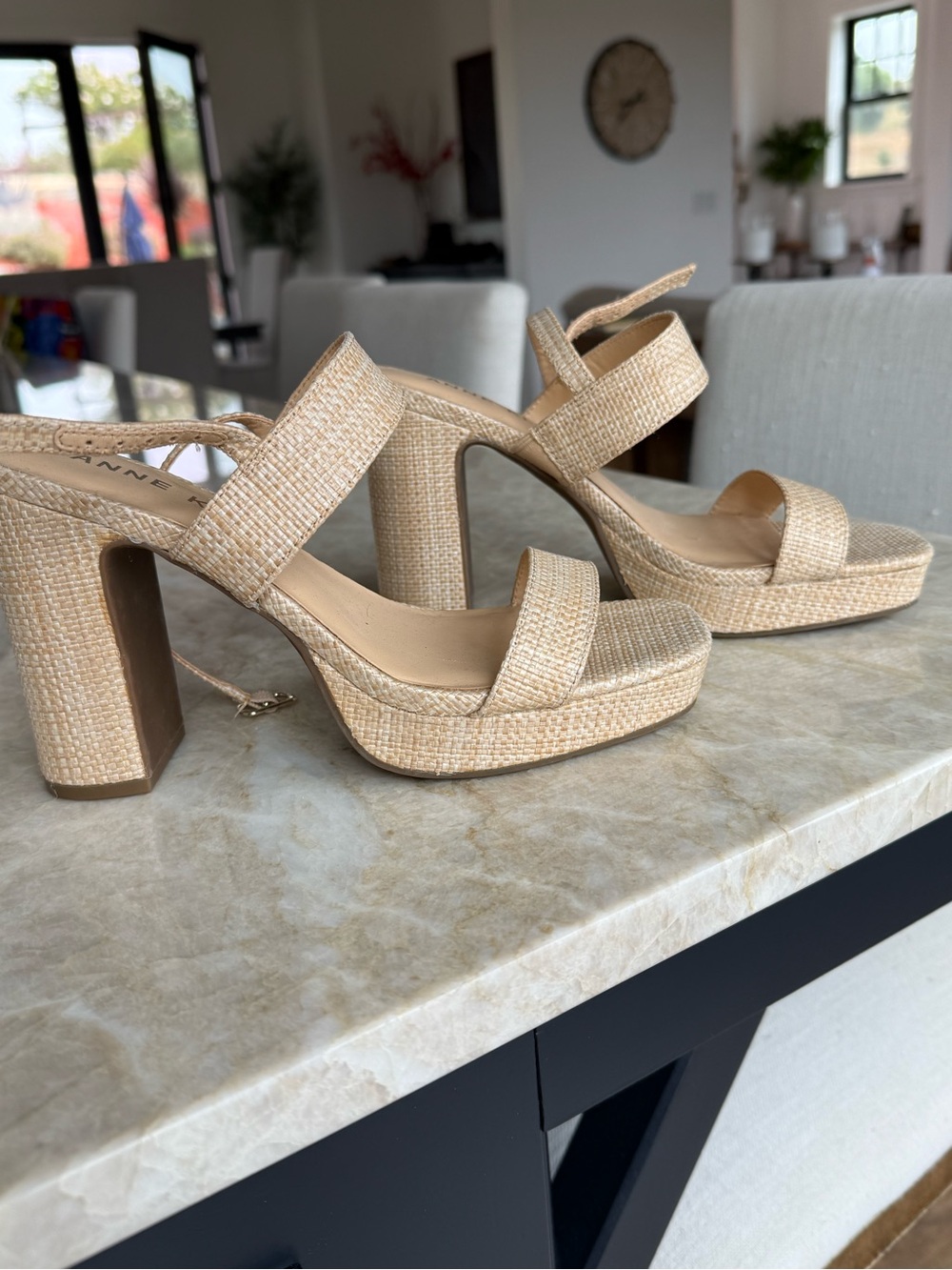 Anne Klein Woven Platform Sandals - 6.5